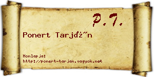 Ponert Tarján névjegykártya